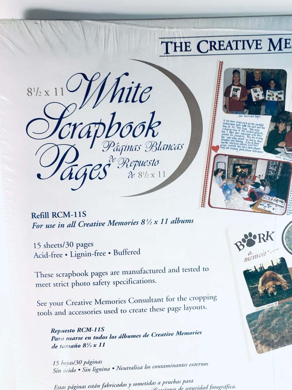 Creative Memories Package of 15 White Scrapbook Pages 8-1/2" X 11" NEW